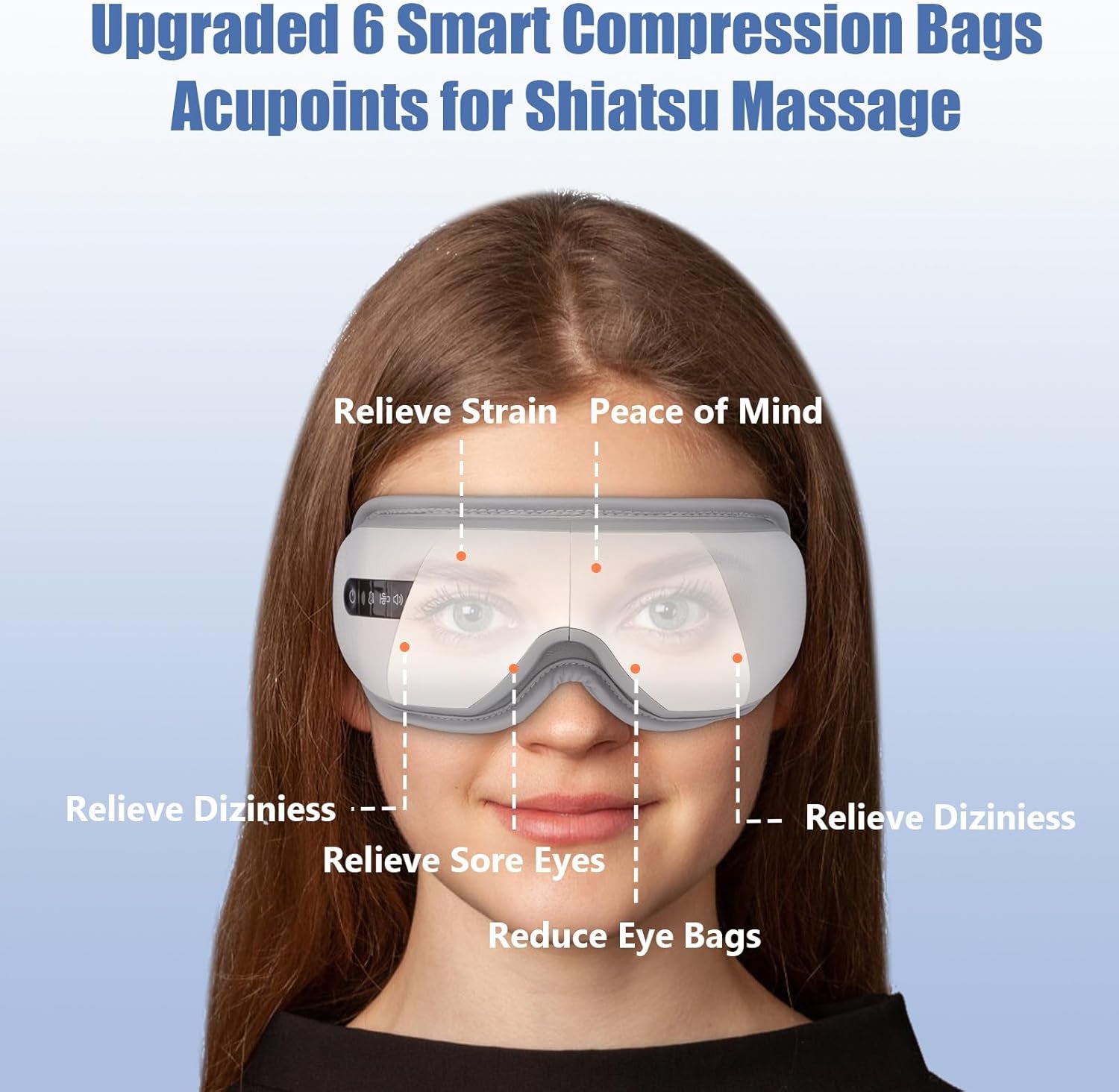 Rejuvenating Heated Bluetooth Eye Massage Mask with Customizable Vibration – Perfect Gift for Relaxation and Eye Care