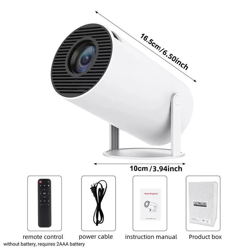 Elevate Your Entertainment with the Portable Android WiFi Bluetooth-Compatible Projector - Perfect for Home, Office, and Outdoor Fun!